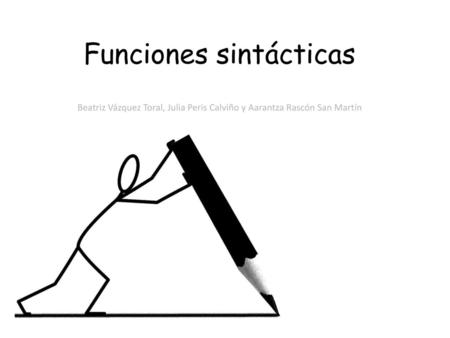 Funciones sintácticas