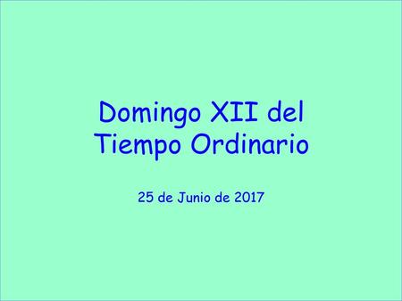 Domingo XII del Tiempo Ordinario 25 de Junio de 2017