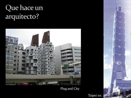 Que hace un arquitecto? Plug and City Taipei 101..