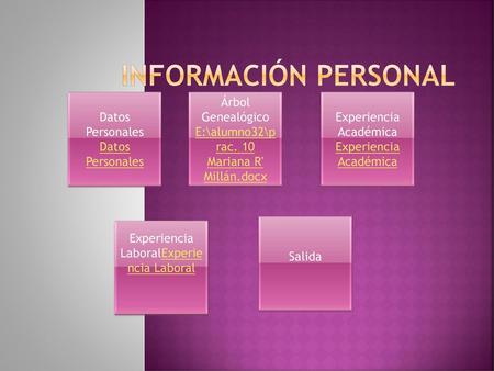 Información Personal Datos Personales Árbol Genealógico