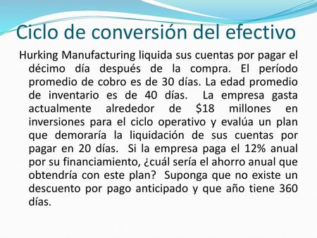 Ciclo de conversión del efectivo