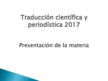 Traducción científica y periodística 2017