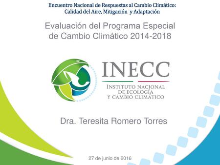 Evaluación del Programa Especial de Cambio Climático