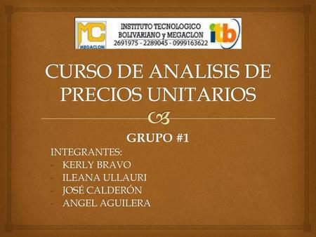 CURSO DE ANALISIS DE PRECIOS UNITARIOS