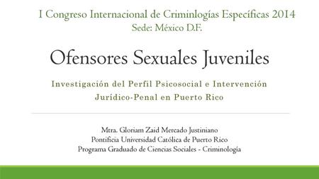 Ofensores Sexuales Juveniles