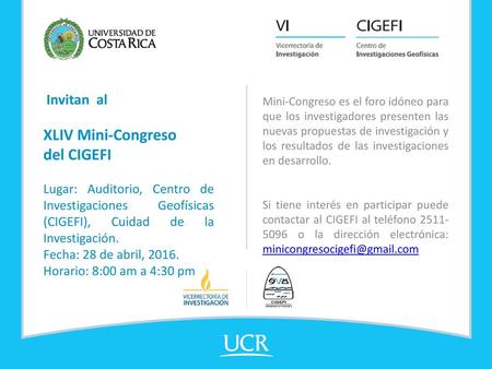 XLIV Mini-Congreso del CIGEFI Invitan al