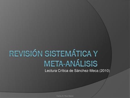 Revisión Sistemática y Meta-análisis