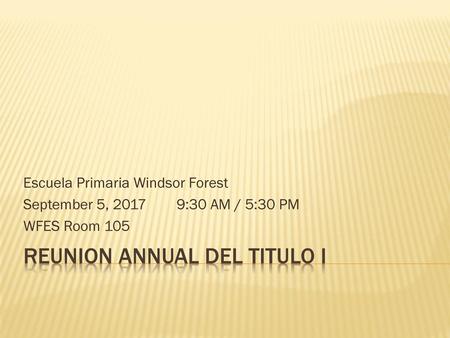 Reunion annual del titulo i