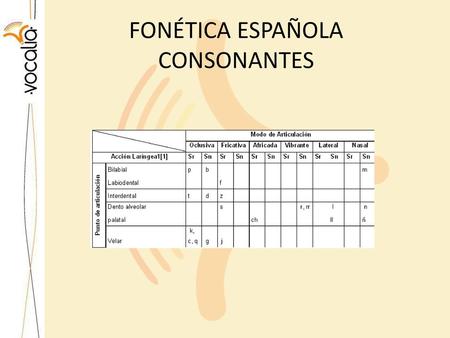FONÉTICA ESPAÑOLA CONSONANTES