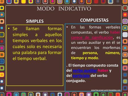 MODO INDICATIVO COMPUESTAS SIMPLES