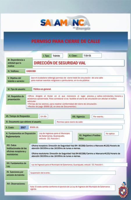 PERMISO PARA CIERRE DE CALLE
