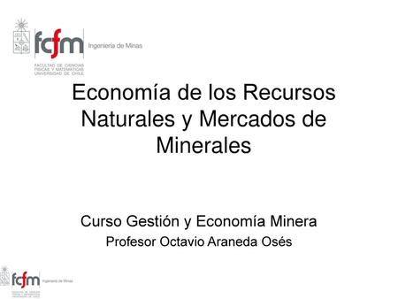 Economía de los Recursos Naturales y Mercados de Minerales