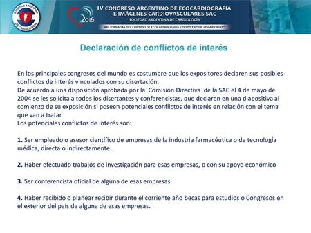 Declaración de conflictos de interés
