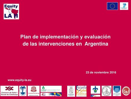 Plan de implementación y evaluación de las intervenciones en Argentina