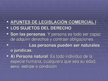 APUNTES DE LEGISLACIÓN COMERCIAL I
