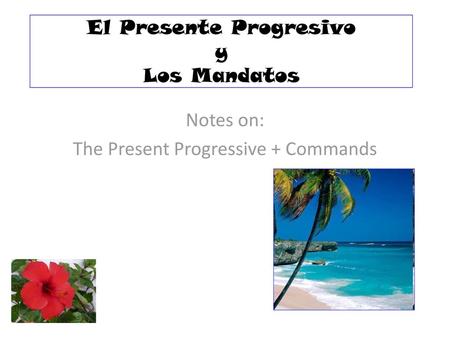 El Presente Progresivo y Los Mandatos