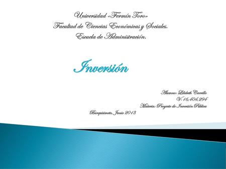 Universidad «Fermín Toro» Facultad de Ciencias Económicas y Sociales