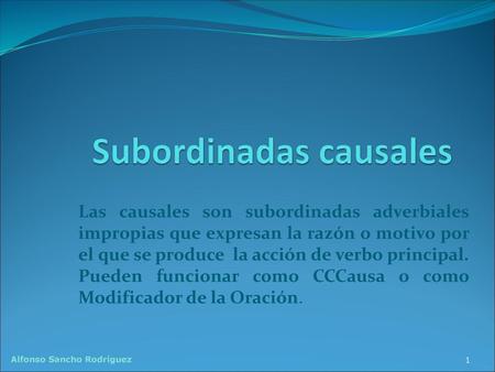Subordinadas causales