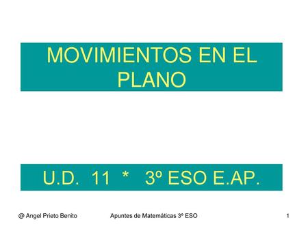 MOVIMIENTOS EN EL PLANO