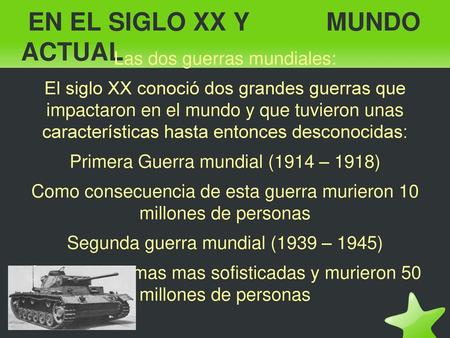 EN EL SIGLO XX Y MUNDO ACTUAL