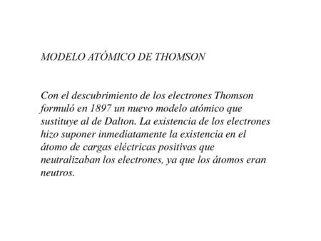 MODELO ATÓMICO DE THOMSON