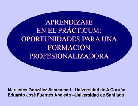 OPORTUNIDADES PARA UNA FORMACIÓN PROFESIONALIZADORA