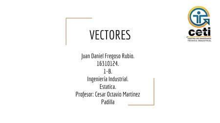 VECTORES Juan Daniel Fregoso Rubio B.