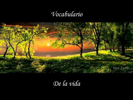 Vocabulario De la vida.
