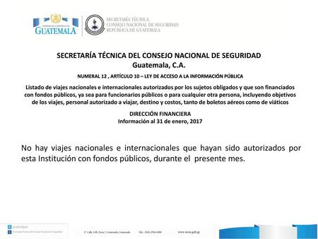 SECRETARÍA TÉCNICA DEL CONSEJO NACIONAL DE SEGURIDAD Guatemala, C.A.
