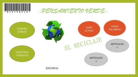 .:PENSAMIENTO VERDE:. EL RECICLAJE JUEGO PALABRAS SOPA LETRAS