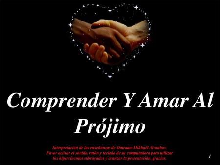 Comprender Y Amar Al Prójimo