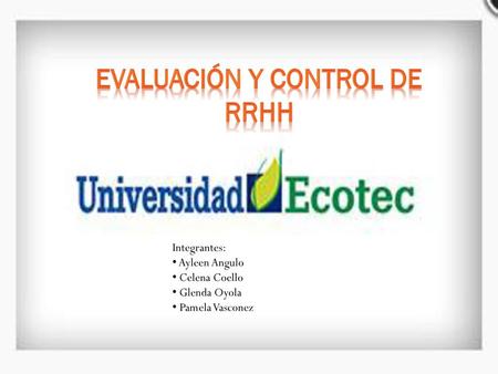EVALUACIÓN Y CONTROL DE RRHH