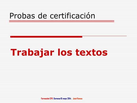 Probas de certificación