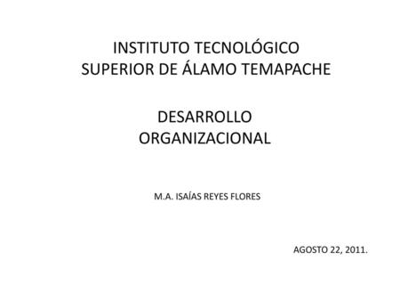 INSTITUTO TECNOLÓGICO SUPERIOR DE ÁLAMO TEMAPACHE