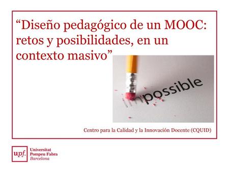 “Diseño pedagógico de un MOOC: