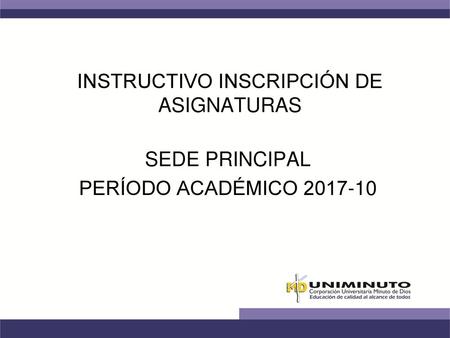 INSTRUCTIVO INSCRIPCIÓN DE ASIGNATURAS