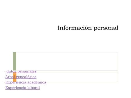 Información personal datos personales Árbol genealógico