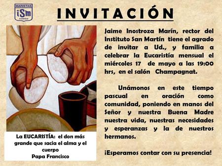 La EUCARISTÍA: el don más grande que sacia el alma y el cuerpo