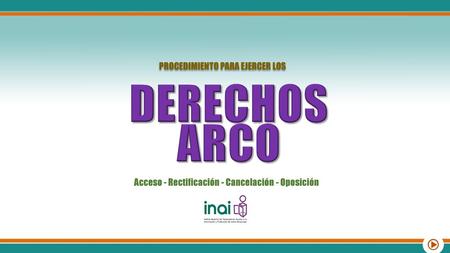 DERECHOS ARCO PROCEDIMIENTO PARA EJERCER LOS