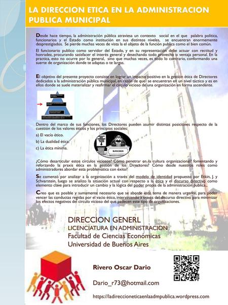 LA DIRECCION ETICA EN LA ADMINISTRACION PUBLICA MUNICIPAL