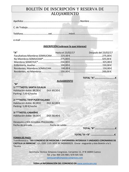 INSCRIPCIÓN (subrayar lo que interese)