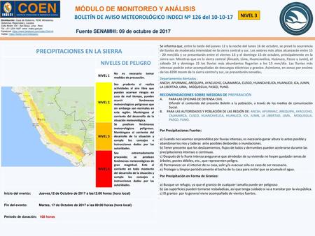 MÓDULO DE MONITOREO Y ANÁLISIS PRECIPITACIONES EN LA SIERRA