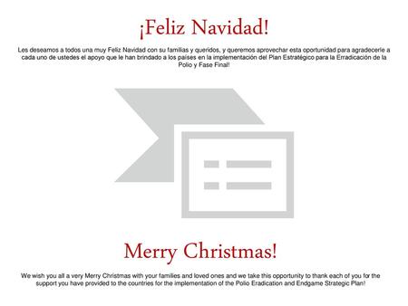 ¡Feliz Navidad! Les deseamos a todos una muy Feliz Navidad con su familias y queridos, y queremos aprovechar esta oportunidad para agradecerle a cada uno.