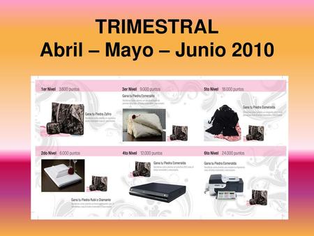 TRIMESTRAL Abril – Mayo – Junio 2010