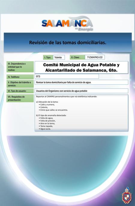 Revisión de las tomas domiciliarias.