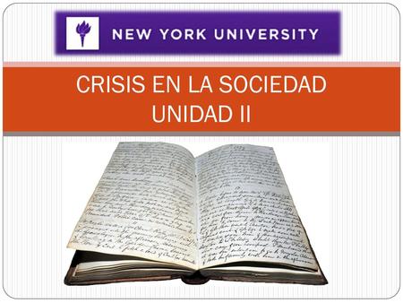 CRISIS EN LA SOCIEDAD UNIDAD II