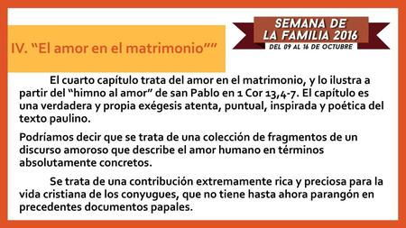 IV. “El amor en el matrimonio””