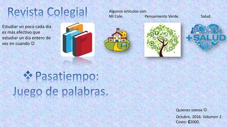 Revista Colegial Pasatiempo: Juego de palabras.