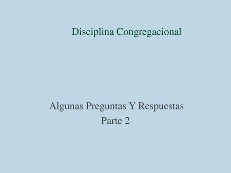 Disciplina Congregacional