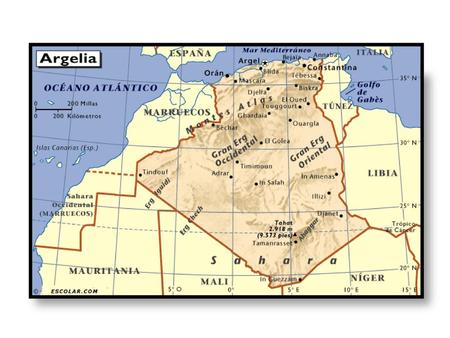 1.- Describe de manera general las características geográficas de Argelia